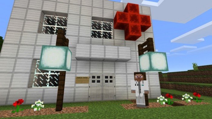 Custom hospital in Minecraft PE