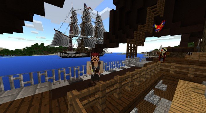 Captain Jack Sparrow and Black perl in MCPE