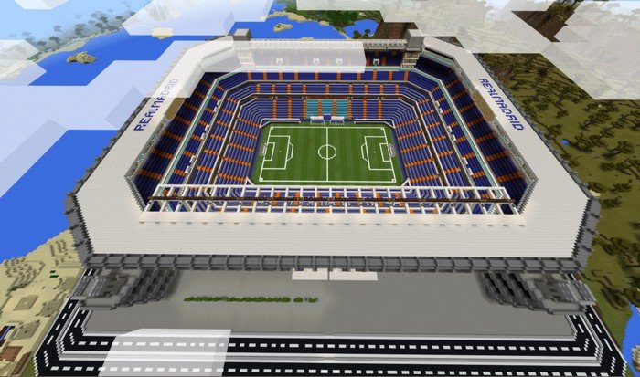 Real Madrid football field map for Minecraft PE