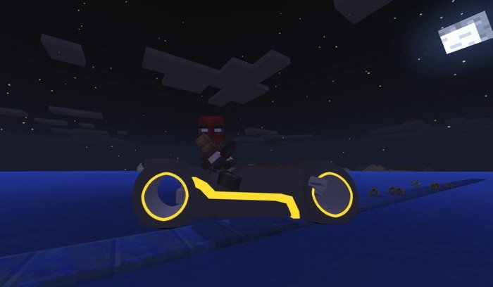 Riding a tron bike