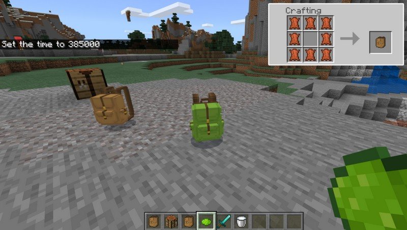 Vanilla Backpacks addon for Minecraft PE 1.16.10