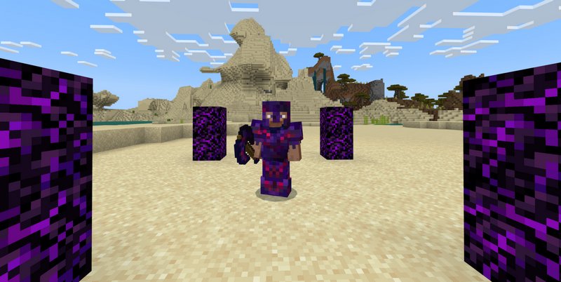 Glowing obsidian armor set