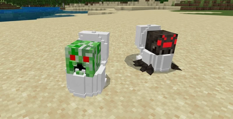 Skibidi toilet creeper and spider in Minecraft