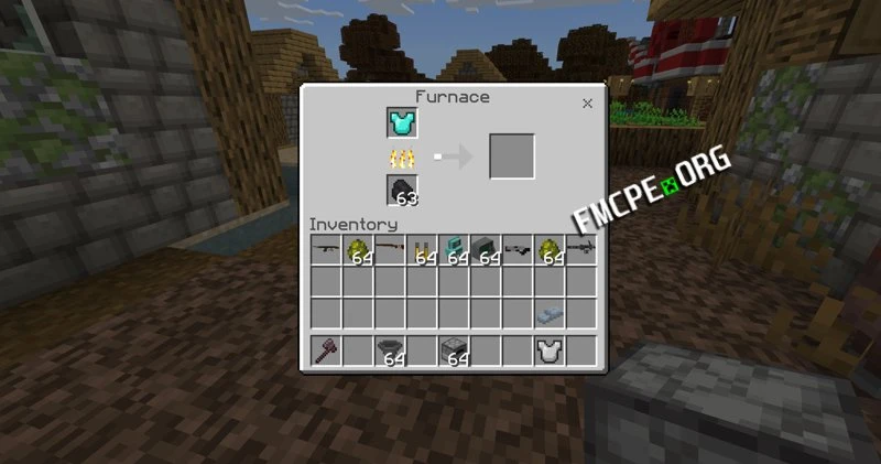 Smelting Diamond Armor in the furnace