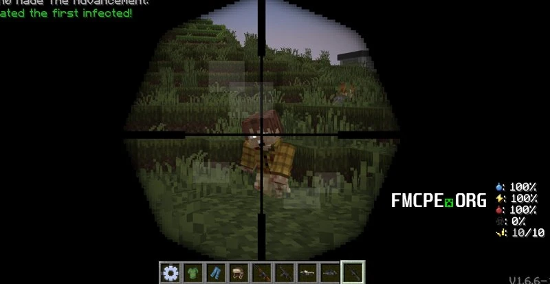 Zombie in the sight of the sniper rifle