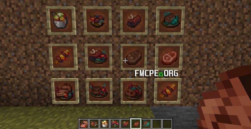 Variety of food from Nether's Delight addon