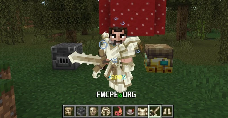 Character wearing a magic armor