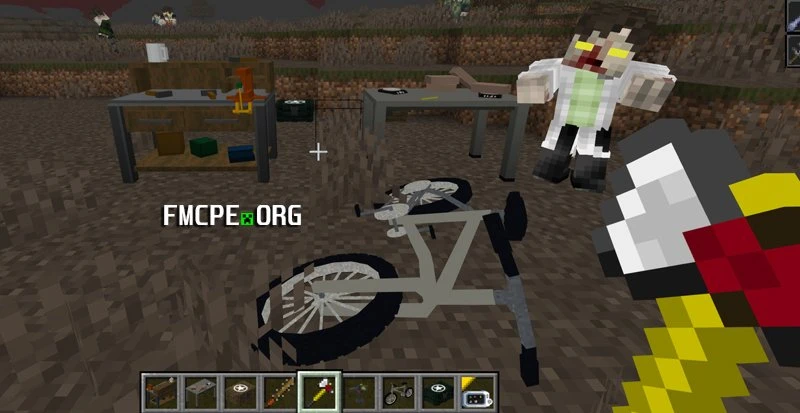 Crafting bench and a bike