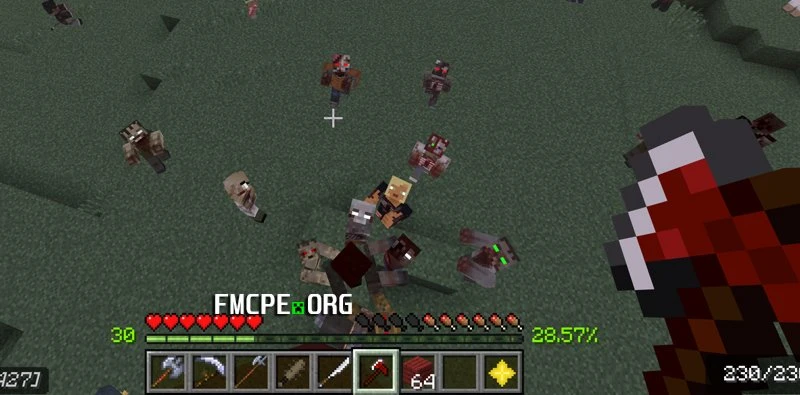 Hiding from a zombie up top armed with a fire axe