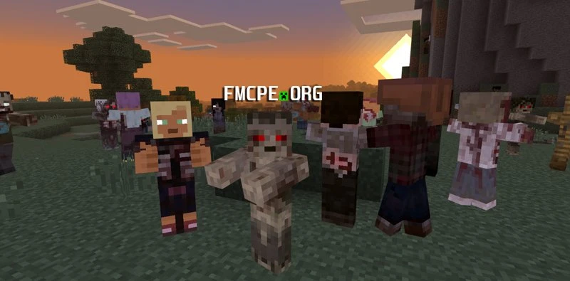 Zombie horde approaching the player
