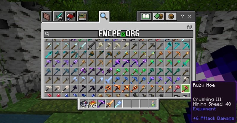 New weapon types in the Creative inventory