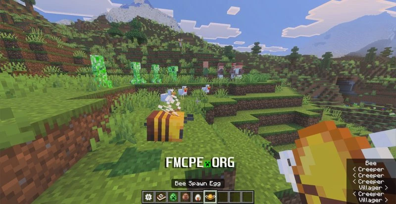 Tracking hostile mobs in the Bedrock