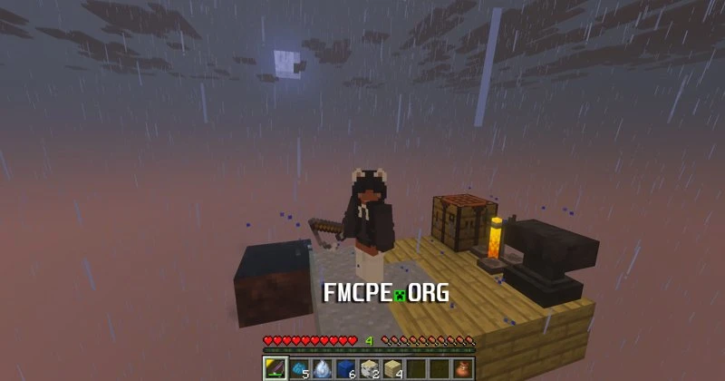 Build your base and survive on one ocean block