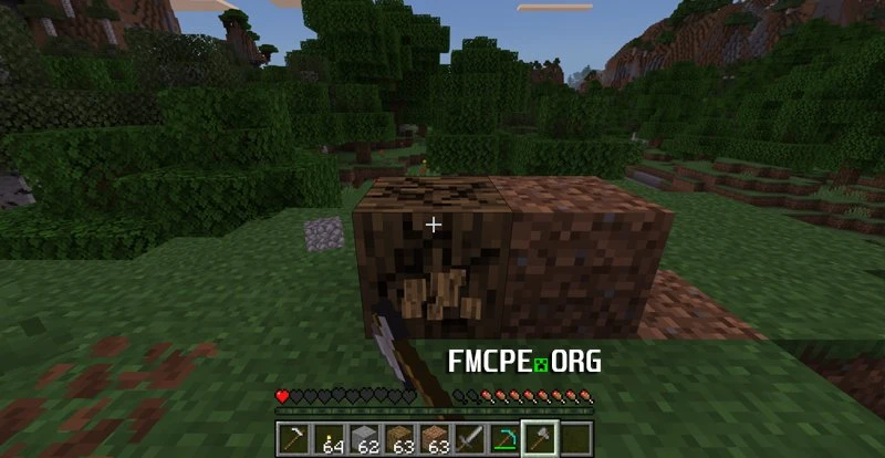 The addon automatically swaps to Axe on hitting wood