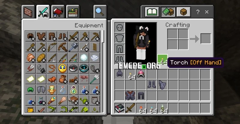 Put the torch in the off-hand sword