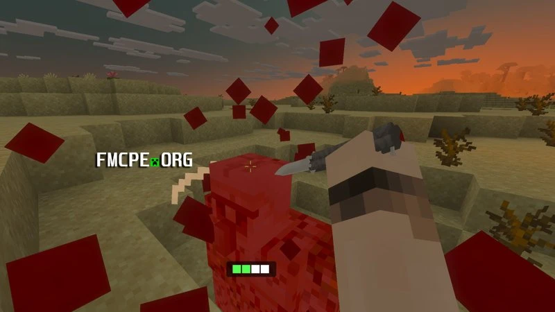 Stabbing an Iron Golem with a knife draws blood