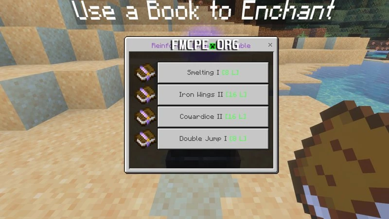 Use book to choose start enchanting