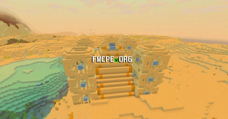 Desert temple generated by the addon