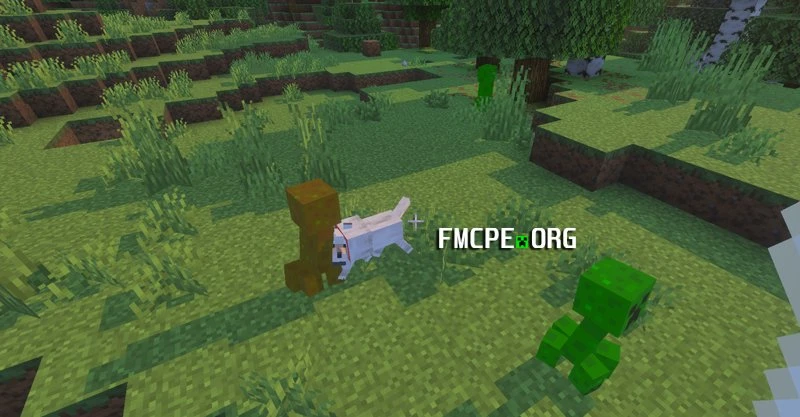 A Wolf fighting a creeper