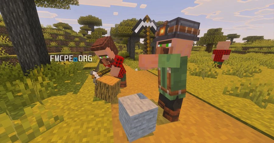 Miner and Lumberjack villagers