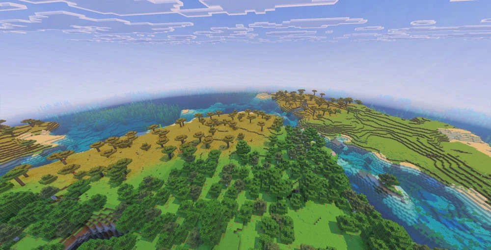 Four biomes on a single island