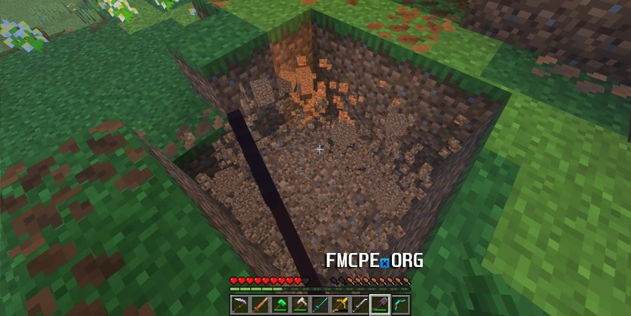 Digging six blocks of Dirt using a Shovel