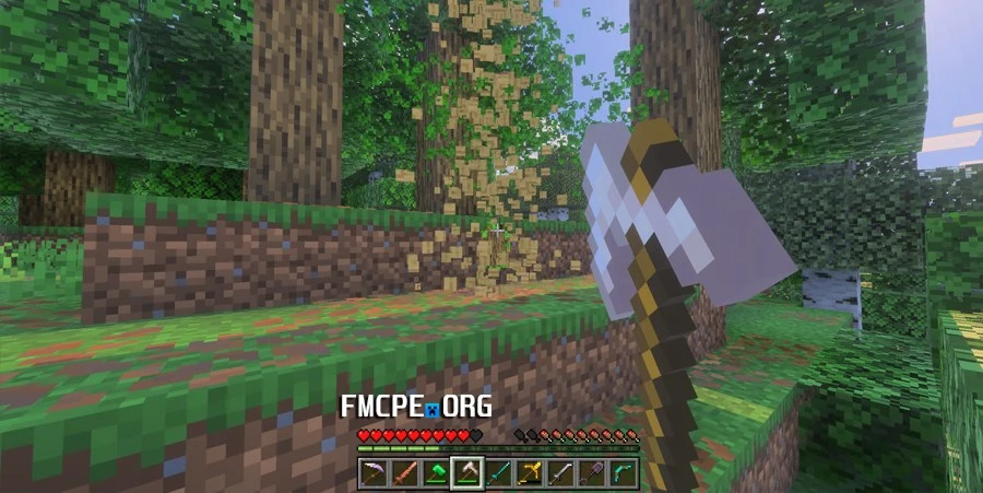 Chopping the whole tree with a Lumberjack Axe