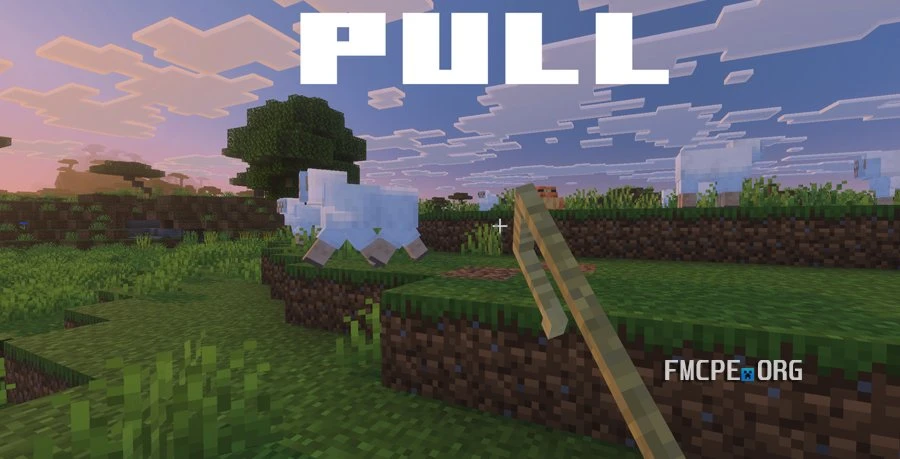 Pulling the sheep with the crook