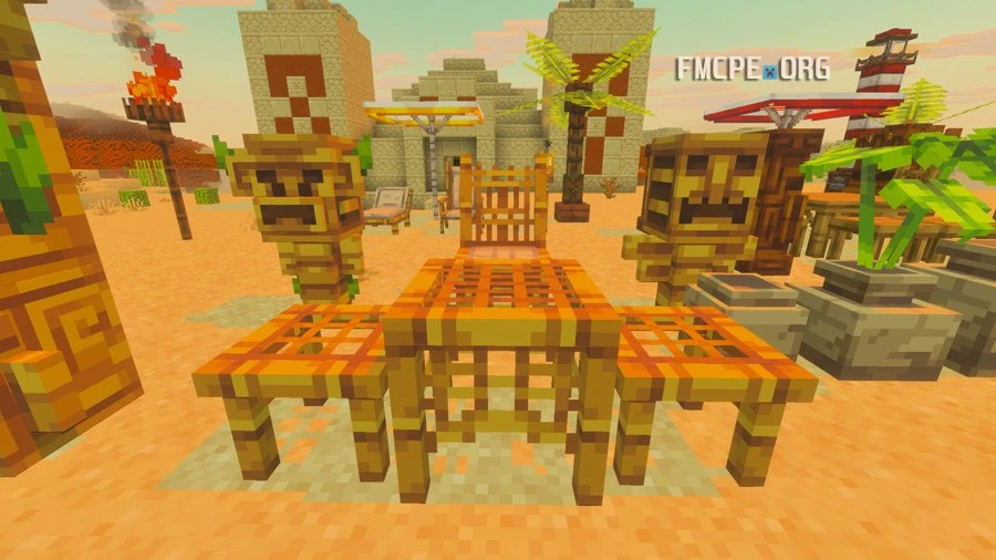 Table, stools and a plant