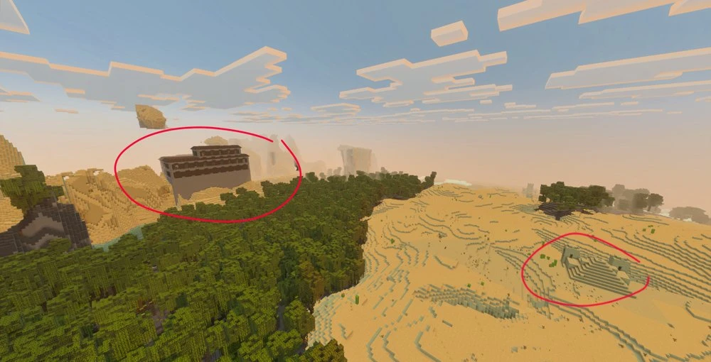 Desert Temple and Woodland Mansion
