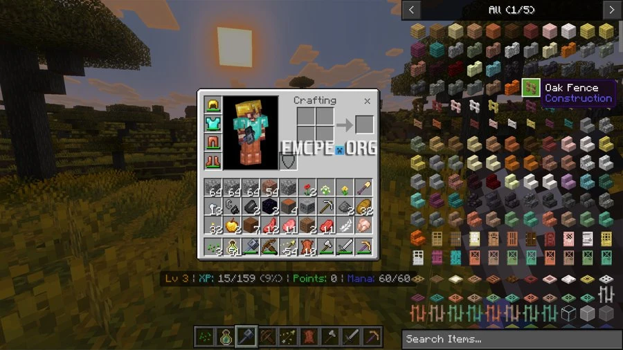Just Enough Items interface in Bedrock