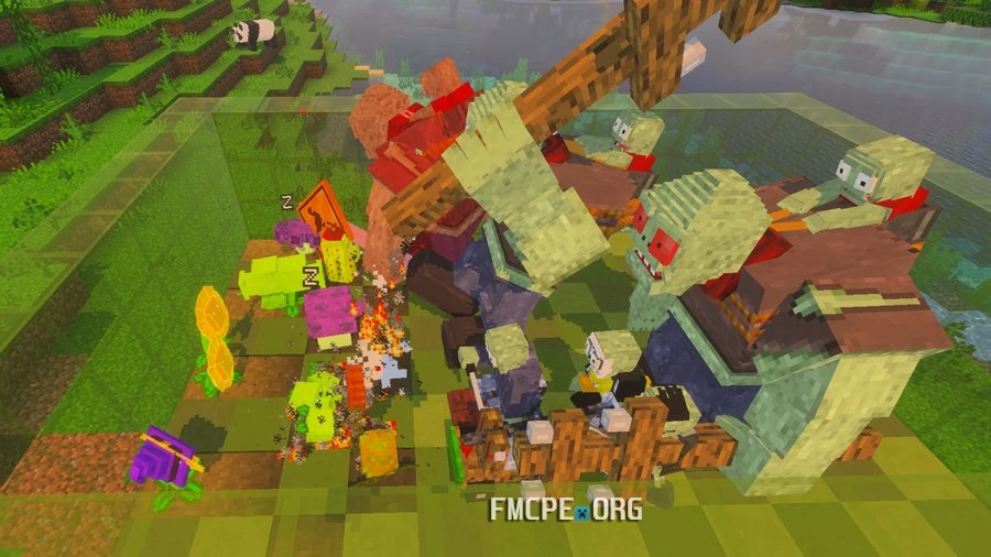 Mutant Zombies approaching plants positions