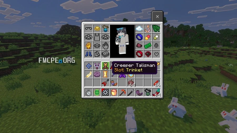 Artifacts placed into the inventory slots