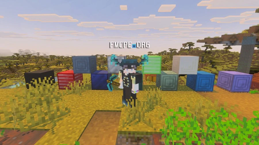 Player standing beside ore blocks