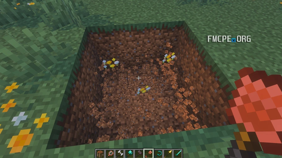 Digging with a shovel