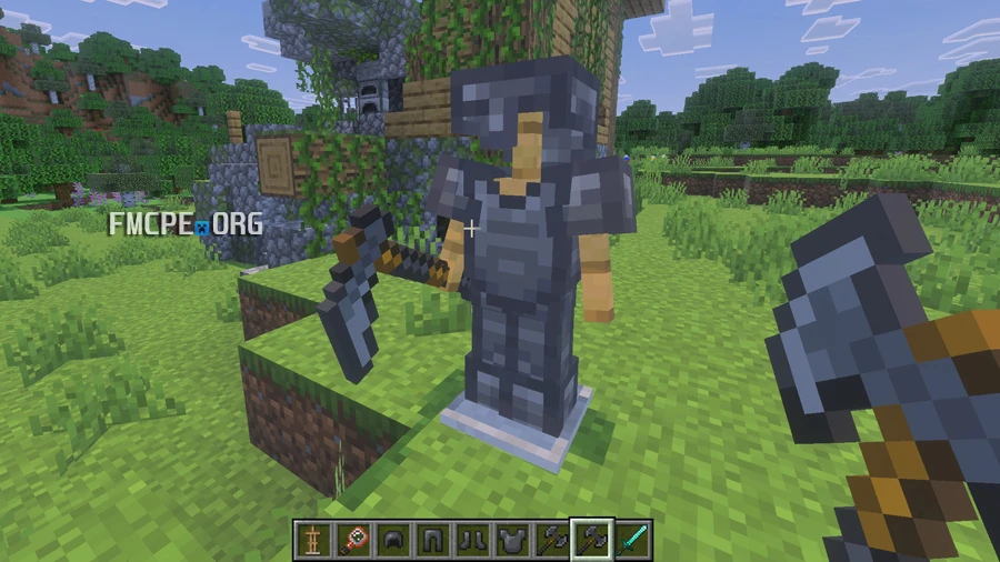 Battleaxe and Steel armor
