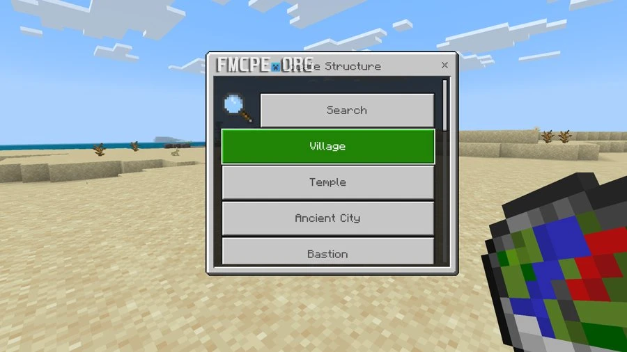 Choose a specific biome or structure