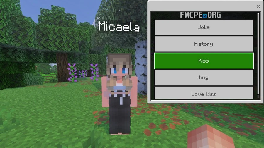 Speaking with a girl in Bedrock