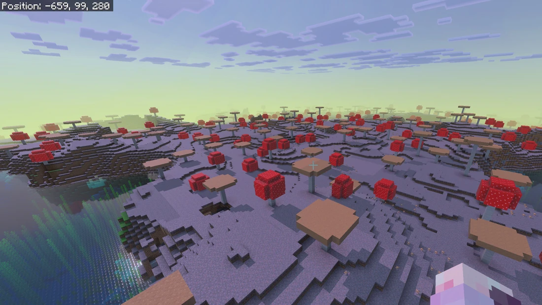 Mushroom Fields biome in Bedrock