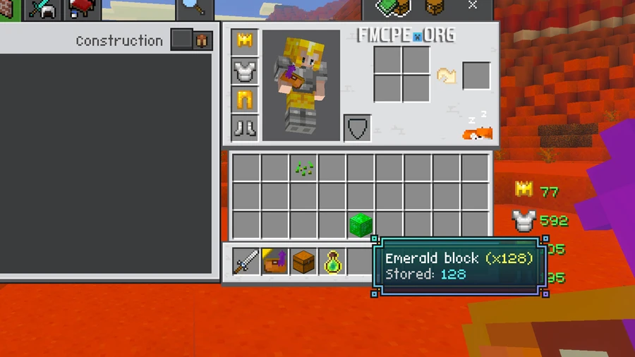 128 Emerald block stack