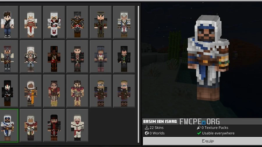 Assassins Creed skins for Minecraft