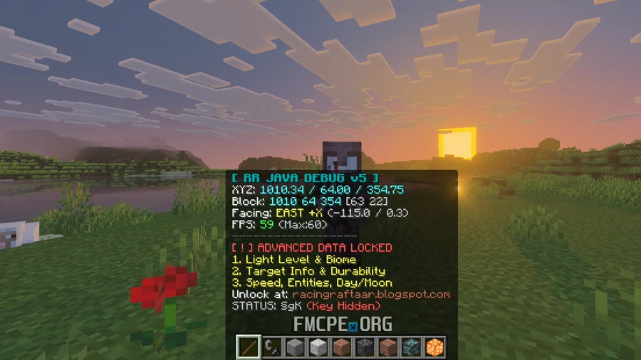 Java F3 HUD in Minecraft Bedrock