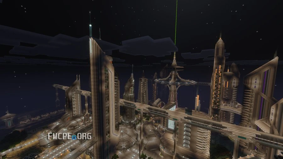 Futuristic City in Minecraft Bedrock