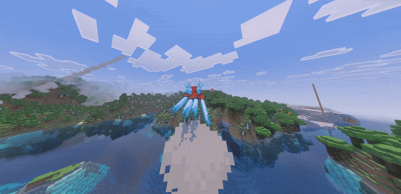Flying as Iron Man in Minecraft Bedrock