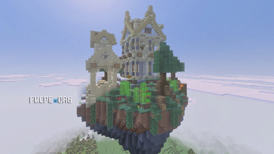 Temple generated on a sky island