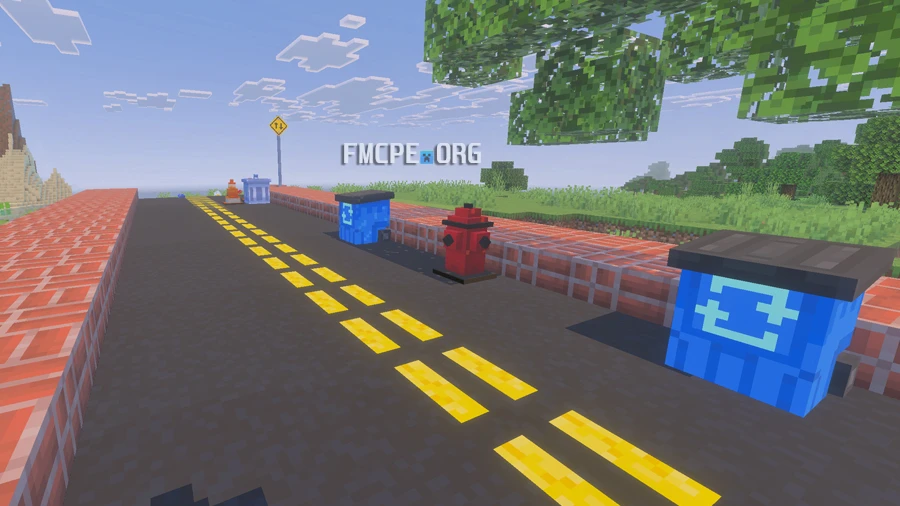 City street built with the addon's blocks