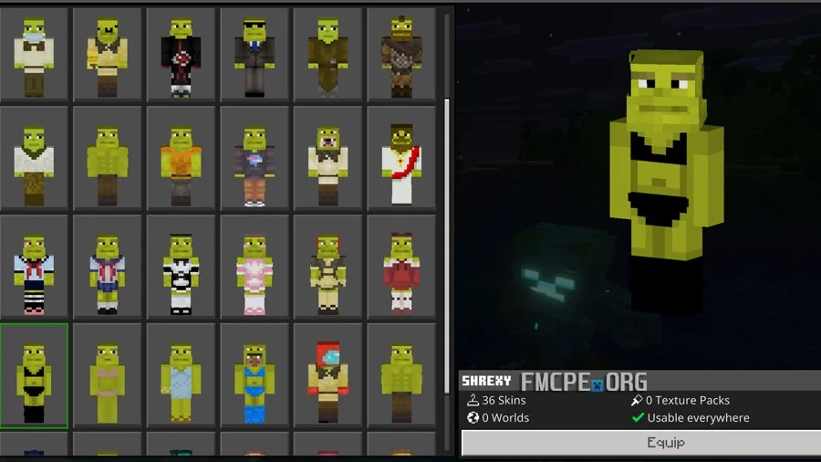 Shrek in bikini skin