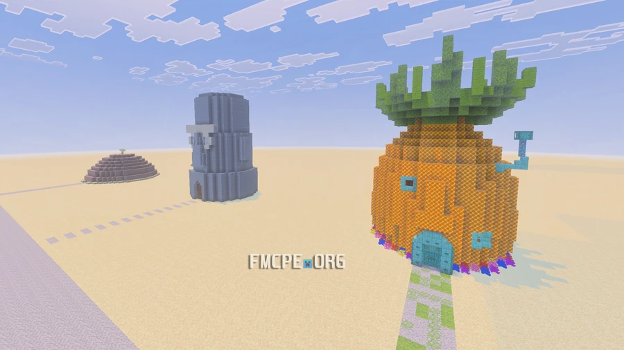 Spongebob's and Squidward's houses