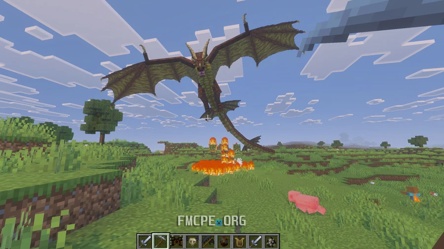 Dragon spitting fire