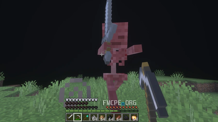 Parrying melee attack using a pickaxe